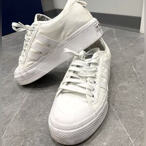 Adidas originals Nizza Platform White Sneaker, Size 8.5